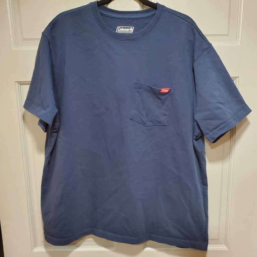 Coleman Workwear Men's Short Sleeve Pocket T-Shirt Navy Blue 2XL Heavyweight